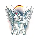 angel and devil  tattoo design idea