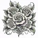 Make 2 roses with the names Kathy and Nicole mixed tattoo design idea