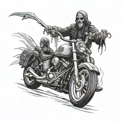 sons of anarchy reaper riding tattoo design idea