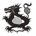 A Celtic dragon intertwined with a Welsh dragon, symbolizing strength and heritage tattoo design idea