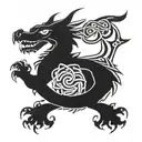 A Celtic dragon intertwined with a Welsh dragon, symbolizing strength and heritage tattoo design idea