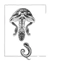 Turtle that looks like a squid/ kraken when 180 degrees rotated tattoo design idea