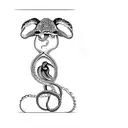 Turtle that looks like a squid/ kraken when 180 degrees rotated tattoo design idea