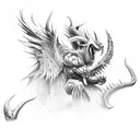 Lucifer versus Manakel tattoo design idea
