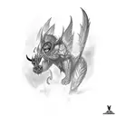 Lucifer versus Manakel tattoo design idea