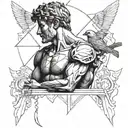 Michelangelo's David, Little Sparrow, DNA Symbol tattoo design idea