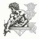 Michelangelo's David, Little Sparrow, DNA Symbol tattoo design idea