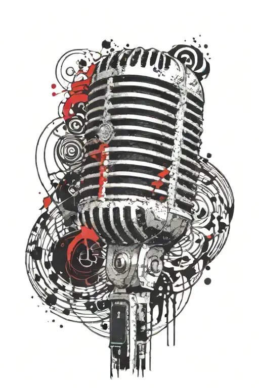 A mic vintage shure 55sh microphone tattoo design idea