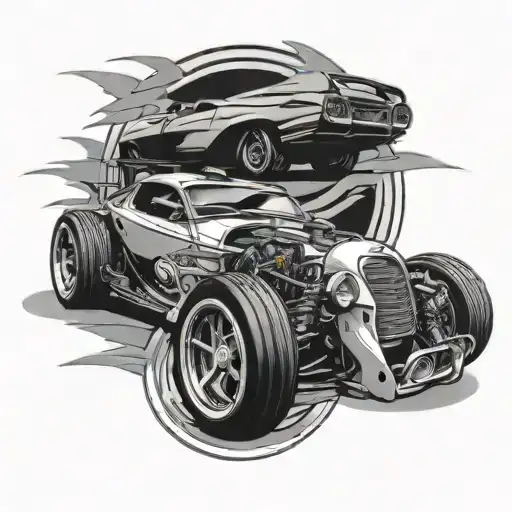 race car tattoo design idea