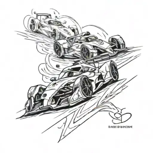race cars racing tattoo design idea