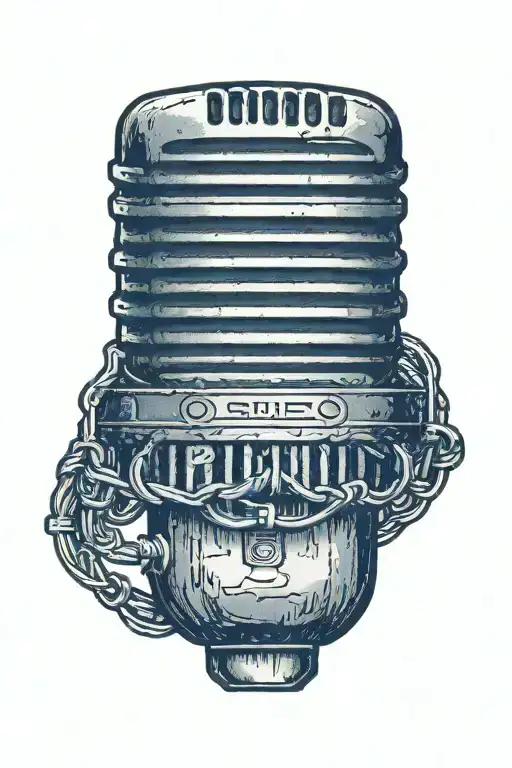 A mic vintage shure 55sh microphone tattoo design idea