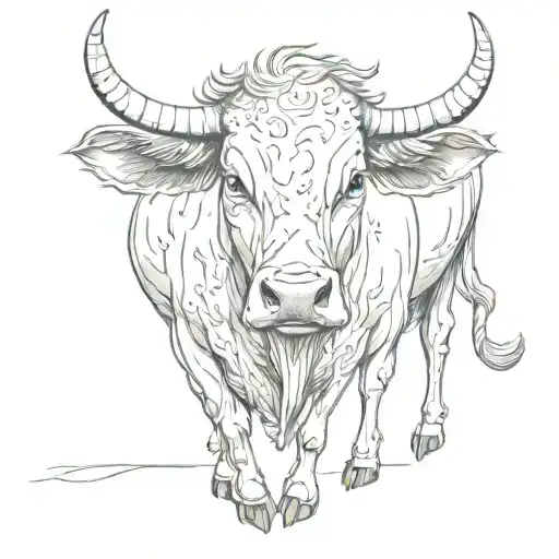 ghost cow  tattoo design idea