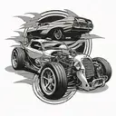 race car tattoo design idea