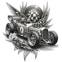 race car tattoo design idea