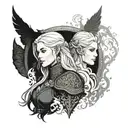 throne of glass, Manon blackbeak, fireheart tattoo design idea