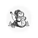 gingerbread man with a bite on the head  tattoo design idea