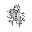 gingerbread man with a bite on the head  tattoo design idea