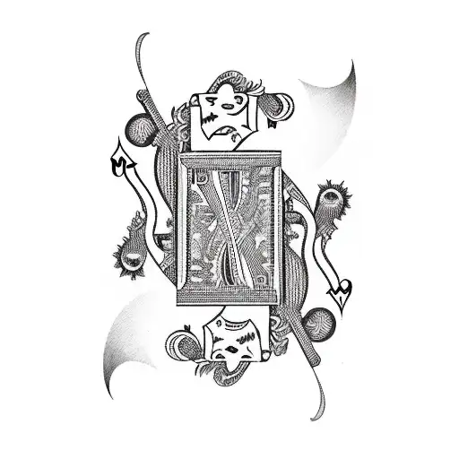 3 jack of cards with blood going down to number 99, 97, 93 tattoo design idea