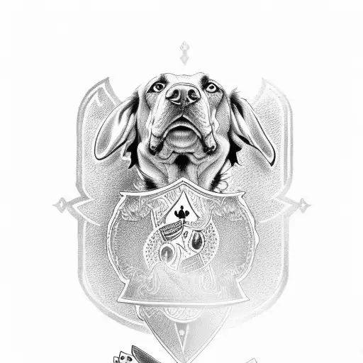 Jack of spades playing card, but doberman head instead tattoo design idea