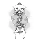 Jack of spades playing card, but doberman head instead tattoo design idea