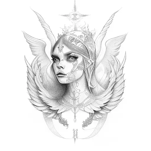 alas de angel tattoo design idea
