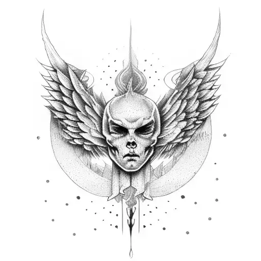 alas de demonio y angel tattoo design idea