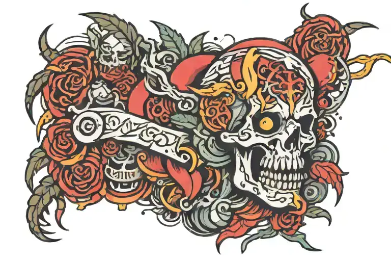 143 integrated tattoo design idea