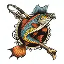 fishing and nascars tattoo design idea