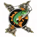 fishing and nascars tattoo design idea