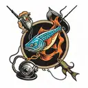 fishing and nascars tattoo design idea