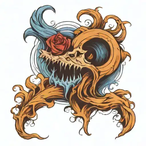 I would like to get a tattoo on my back in the shape of denim jeans, with a realistic look including natural creases and tattoo design idea