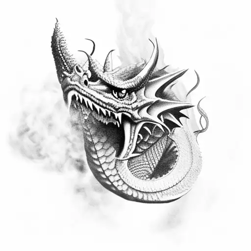 Simple tribal dragon head tattoo design on Craiyon