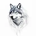 Fenrir wolf black  tattoo design idea