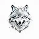 Fenrir wolf black  tattoo design idea