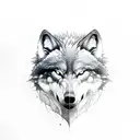 Fenrir wolf black  tattoo design idea