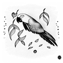 arara birds, macaw, beautiful, majestic, flying  tattoo design idea