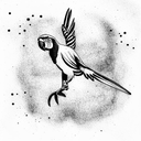 arara birds, macaw, beautiful, majestic, flying  tattoo design idea