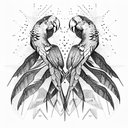 arara birds, macaw, beautiful, majestic, flying  tattoo design idea