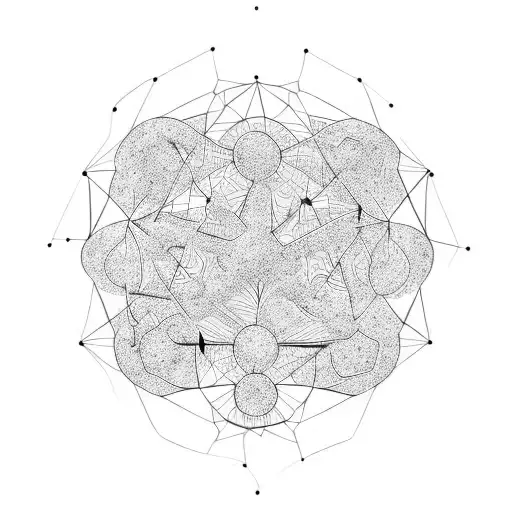 psilocybin molecule with thin lines aesthetic  tattoo design idea