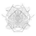 psilocybin molecule with thin lines aesthetic  tattoo design idea