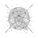 psilocybin molecule with thin lines aesthetic  tattoo design idea