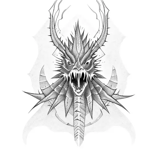 spiny monster tattoo design idea