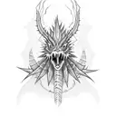 spiny monster tattoo design idea