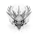 spiny monster tattoo design idea