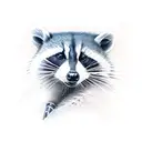 Racoon playing banjo  tattoo design idea