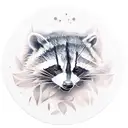 Racoon playing banjo  tattoo design idea