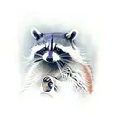 Racoon with Banjo  tattoo design idea