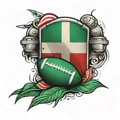 american football,  cross, nigerian flag tattoo design idea