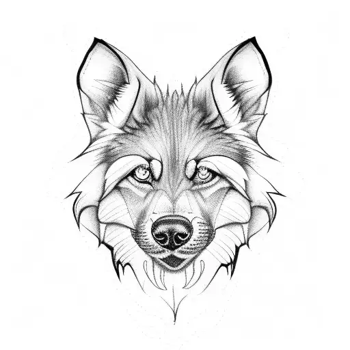  scary canis lupus tattoo design idea