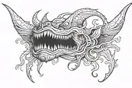 Demon face tattoo design idea